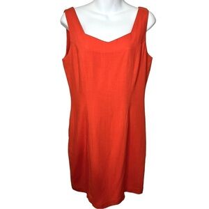 Le Chateau Coral Linen Blend Classic Cut Dress